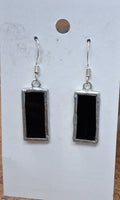 Black stained glass earrings