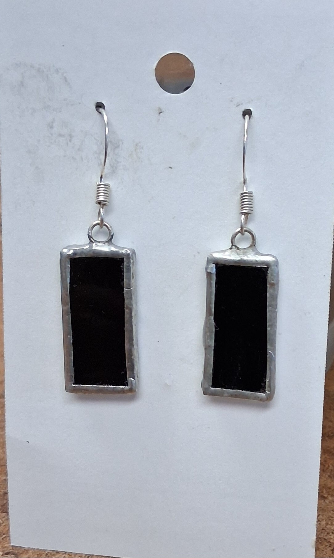 Black stained glass earrings