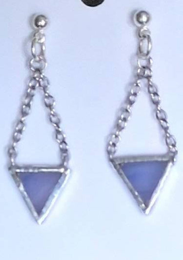 Hint of Purple Stained Glass Earrings