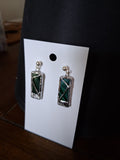 Emerald Green Stained Glass Earrings